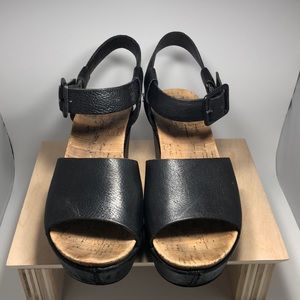 Kork-Ease Leather Platform Sandals, size 7.5